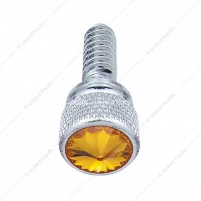 1/4"-20 Knurled Head Dash Screw for Peterbilt - Amber Crystal