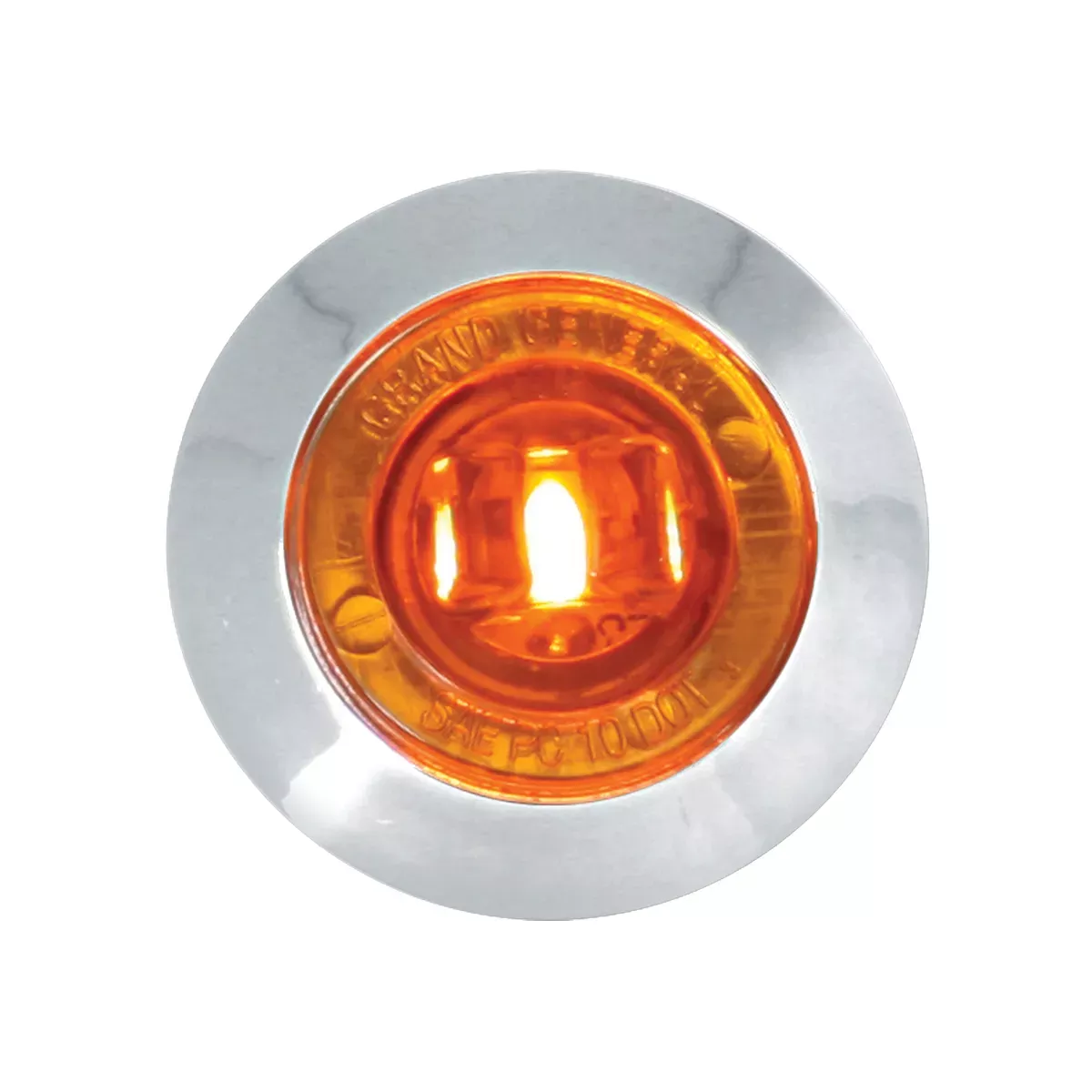 1″ Diameter Mini Wide Angle LED Marker Light With Chrome Bezel Amber Amber