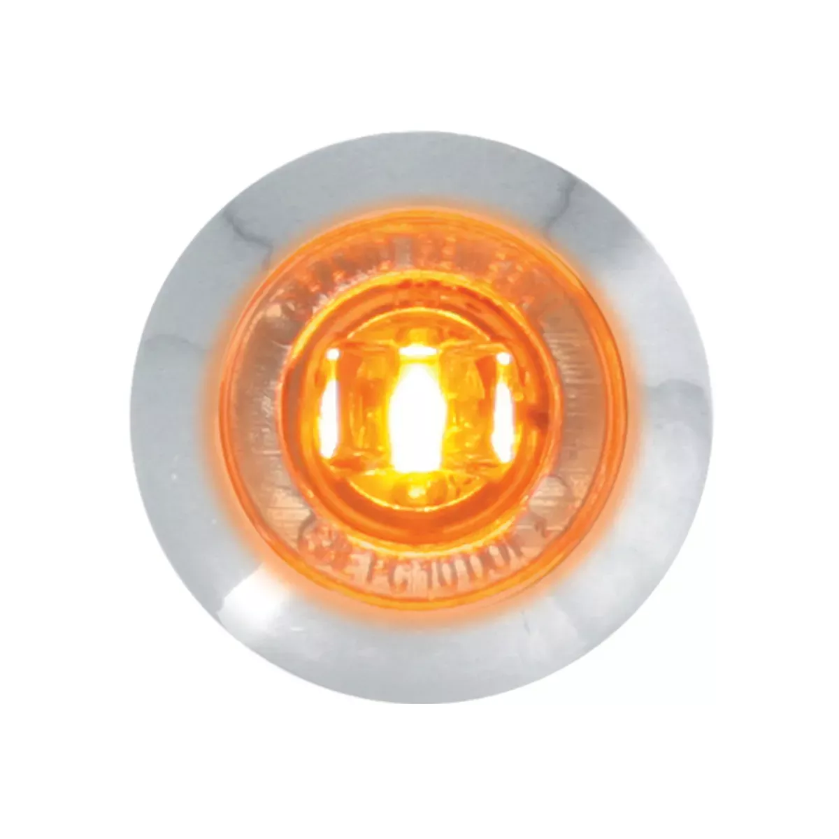 1″ Diameter Mini Wide Angle LED Marker Light With Chrome Bezel Amber Clear