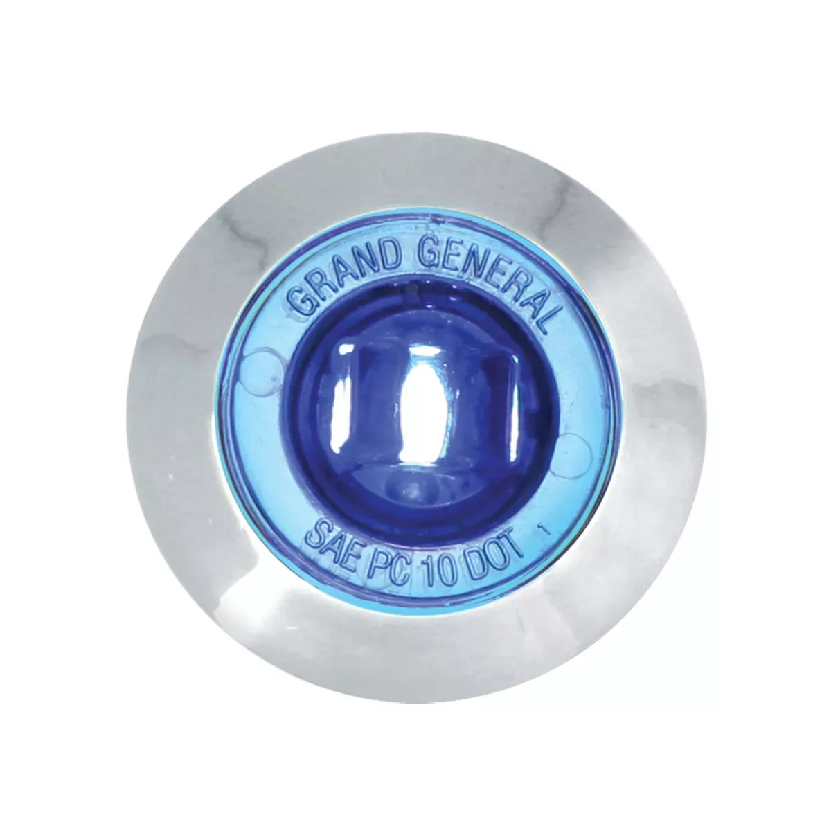 1″ Diameter Mini Wide Angle LED Marker Light With Chrome Bezel Blue Blue