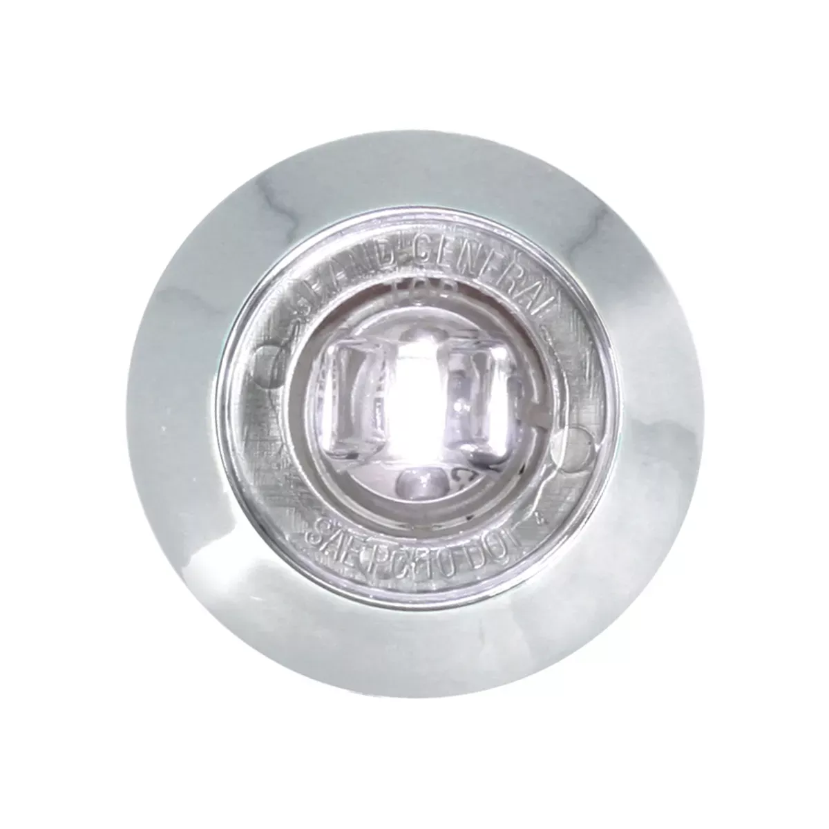 1″ Diameter Mini Wide Angle LED Marker Light With Chrome Bezel White Clear