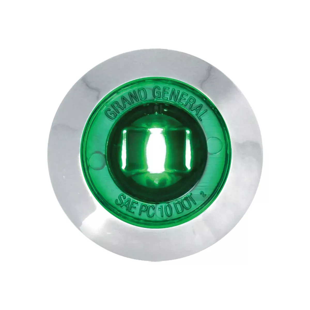 1″ Diameter Mini Wide Angle LED Marker Light With Chrome BezelGreen Green
