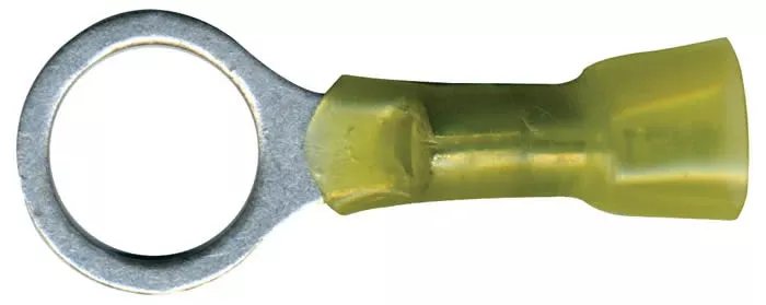 10-12 AWG Yellow Ring Terminals - 1/2" Stud Size - 10 to 500 Pack