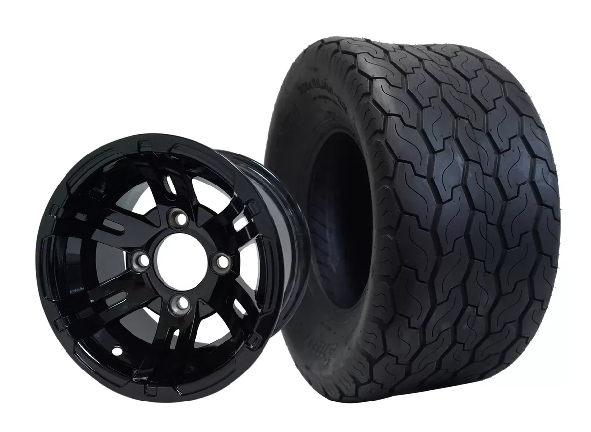 10" Bulldog Black Wheels & Tire Combo
