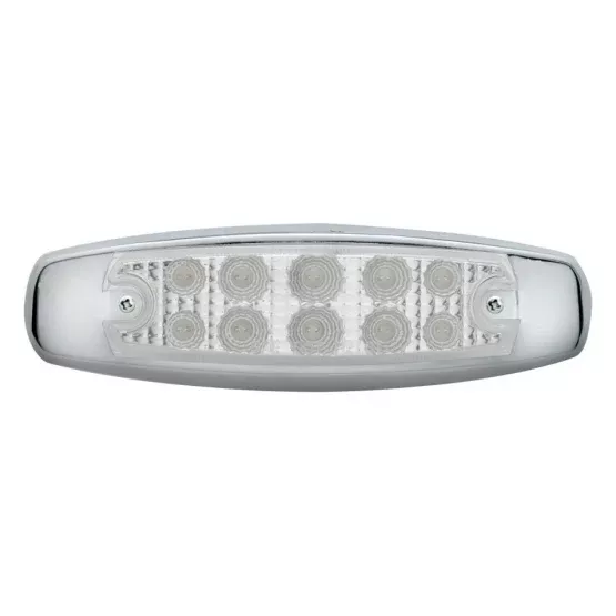 10 LED Reflector Rectangular Clearance/Marker Light - Amber LED/Clear Lens