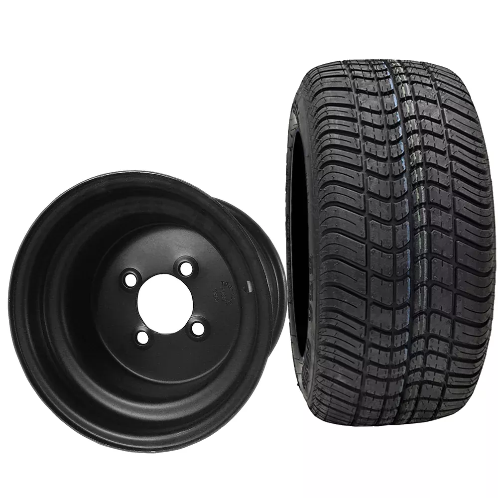 10" Steel, Black, 10x7 3:4 offset Wheel & Tire Combo