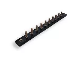 10-Stud Terminal Strips - Stud Type 30 AMP 12V DC #10-32 brass mounted on 5/8" centers