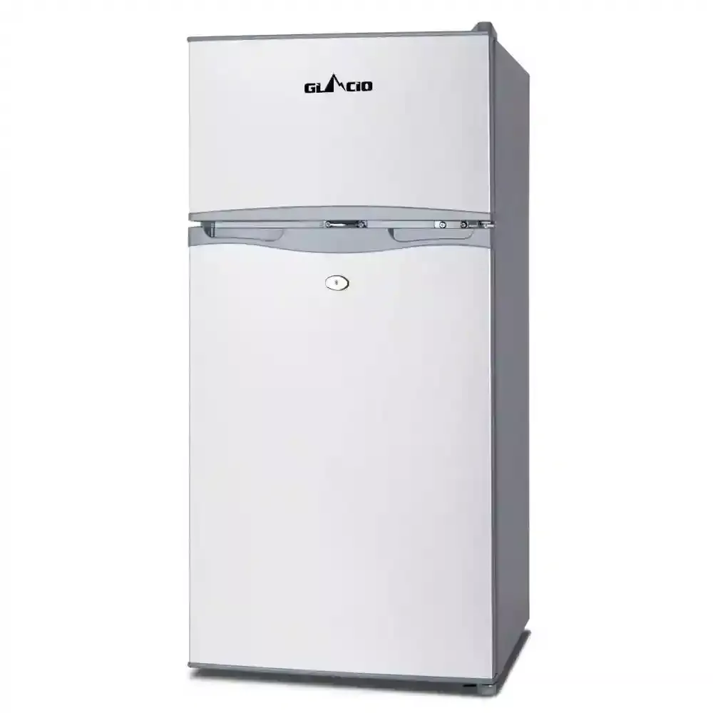 100L Upright Fridge Freezer 12v24V240v Silver