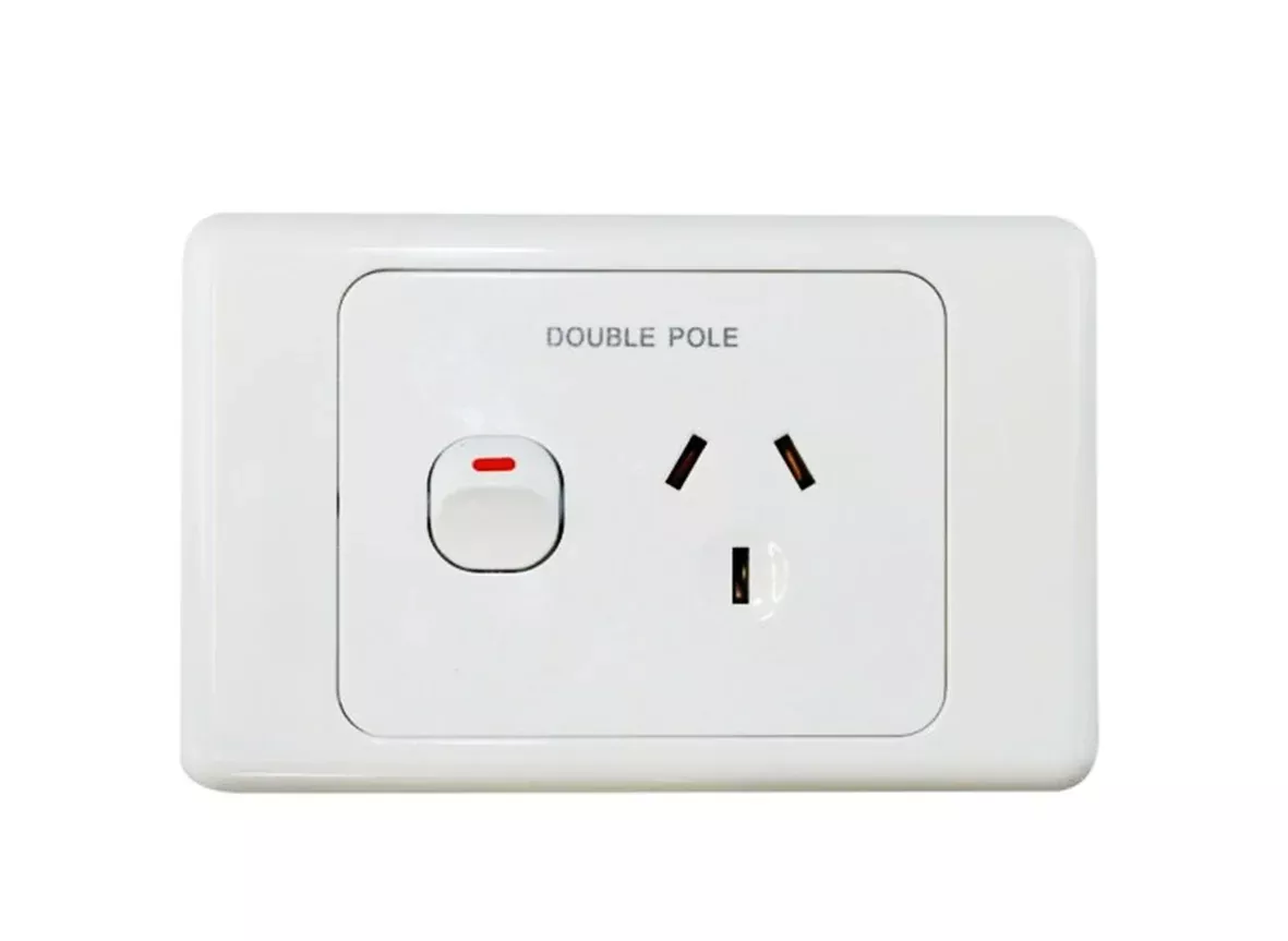 10amp Single Power Point - Double Pole Shallow Mount