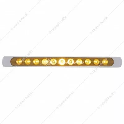 11 LED 17" P/T/C Light Bar With Chrome Bezel - Amber LED/Amber Lens