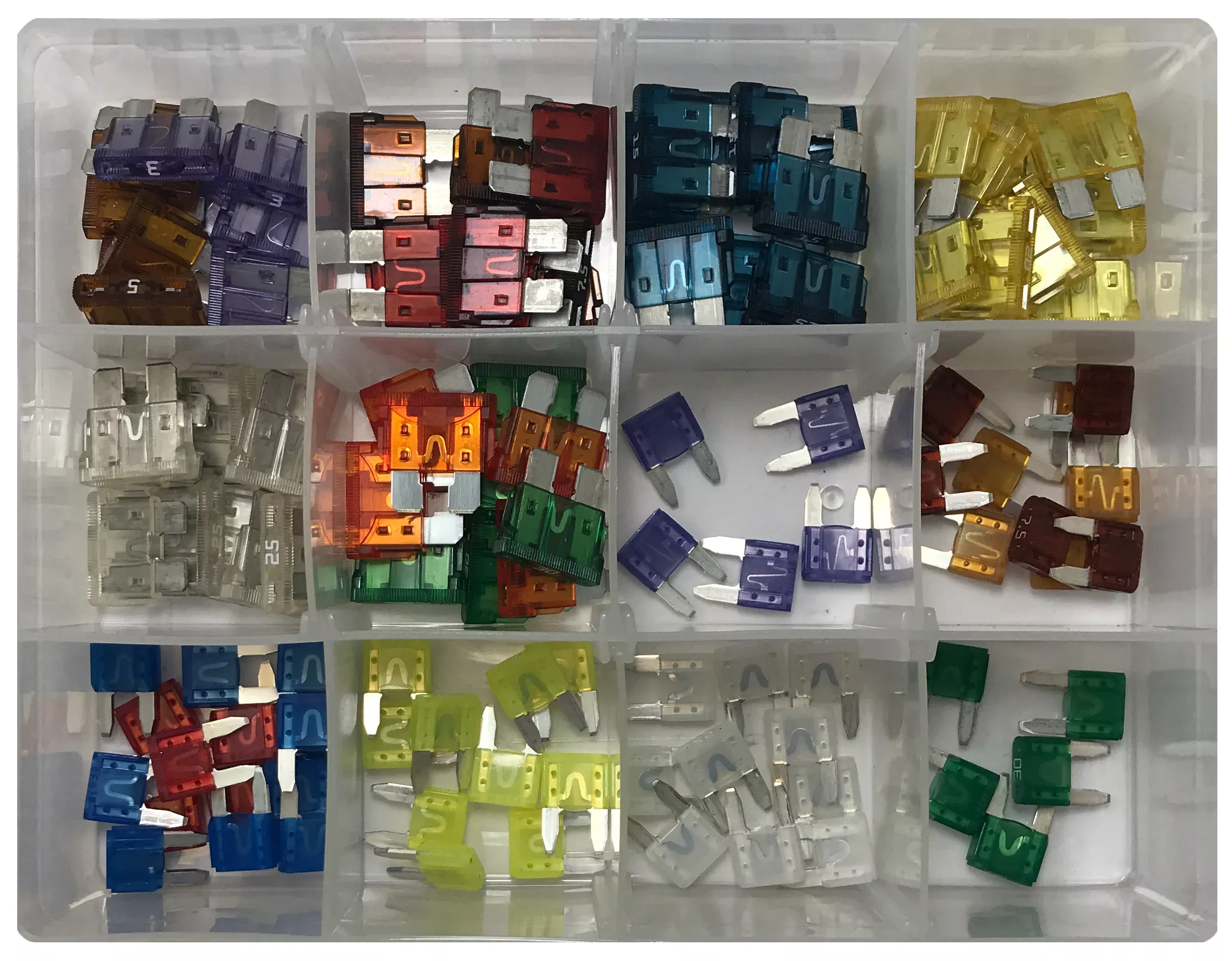 115 Piece ATC/ATO and ATM/MINI Blade Fuse Assortment - USA Made