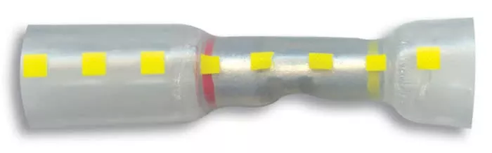 12-10 AWG Hydralink Heat Shrink In-Line Butt Connector - Yellow Dash - 5 or 50 Pack - Made in USA