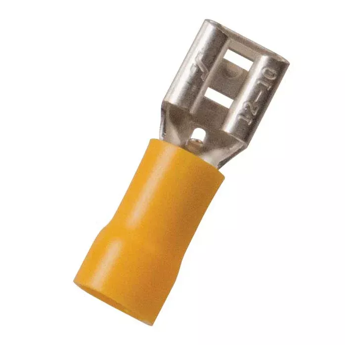 12-10 AWG Vinyl Insulated Female Quick Disconnect Connector - 0.250 Tab - 10 to 500 Pack