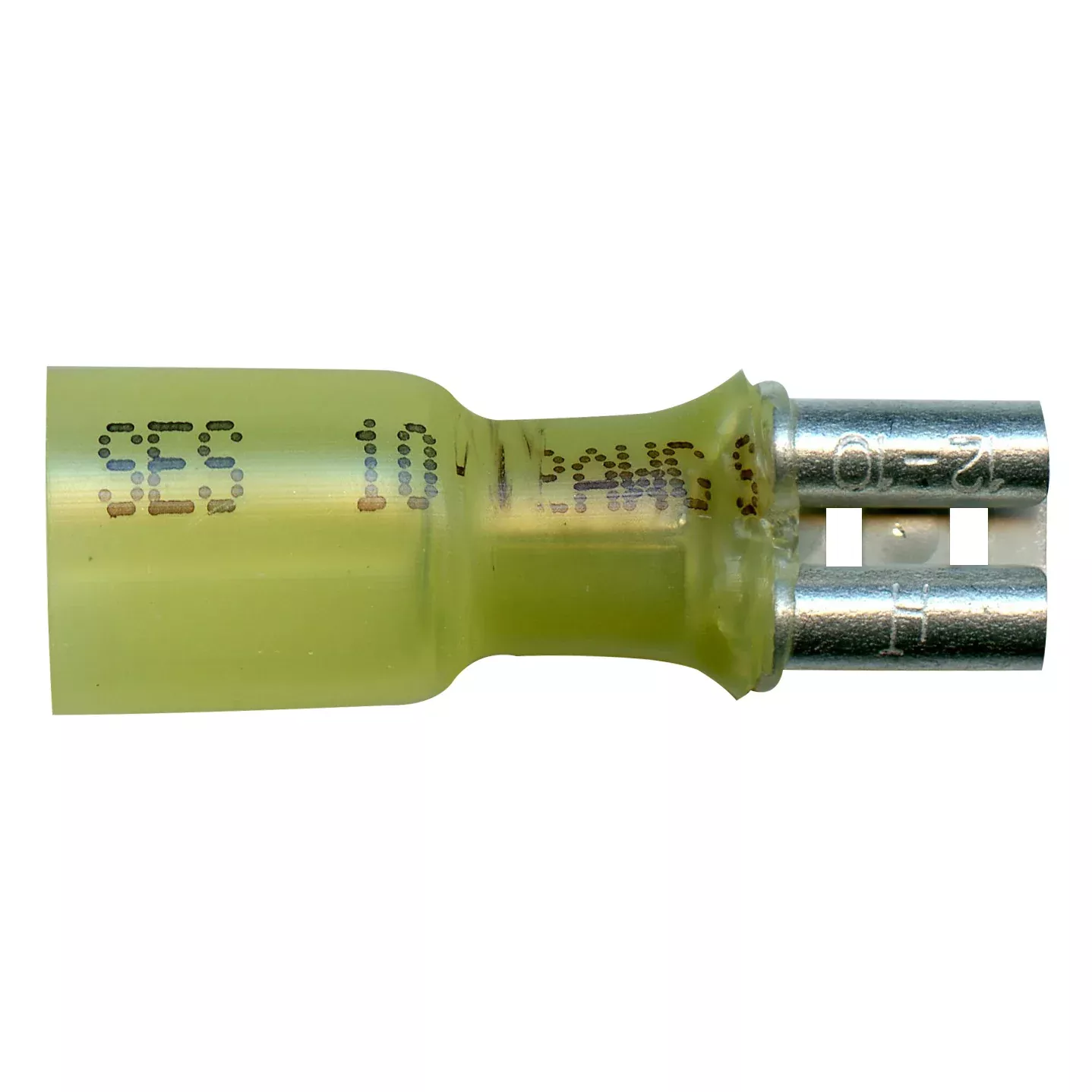 12-10 AWG Yellow Female Quick Disconnect - Heat Shrink & Crimp .250 Tab - 10 to 500 Pack