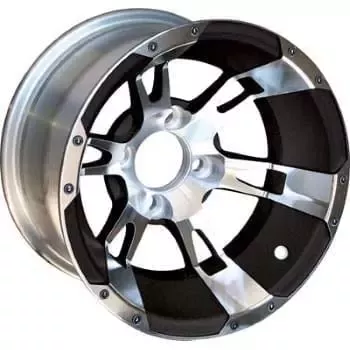 12×6 Machined / Glossy Black Yellow-Jacket Wheel (2:5 Offset)