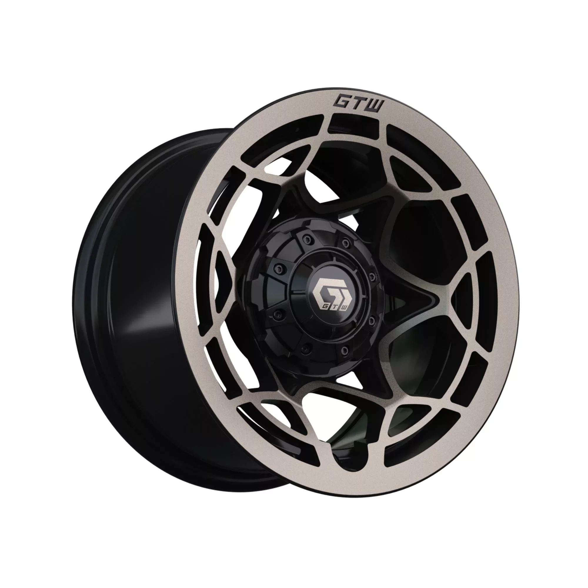 12" GTW Nexus Gloss Black with Satin Bronze Face Wheel