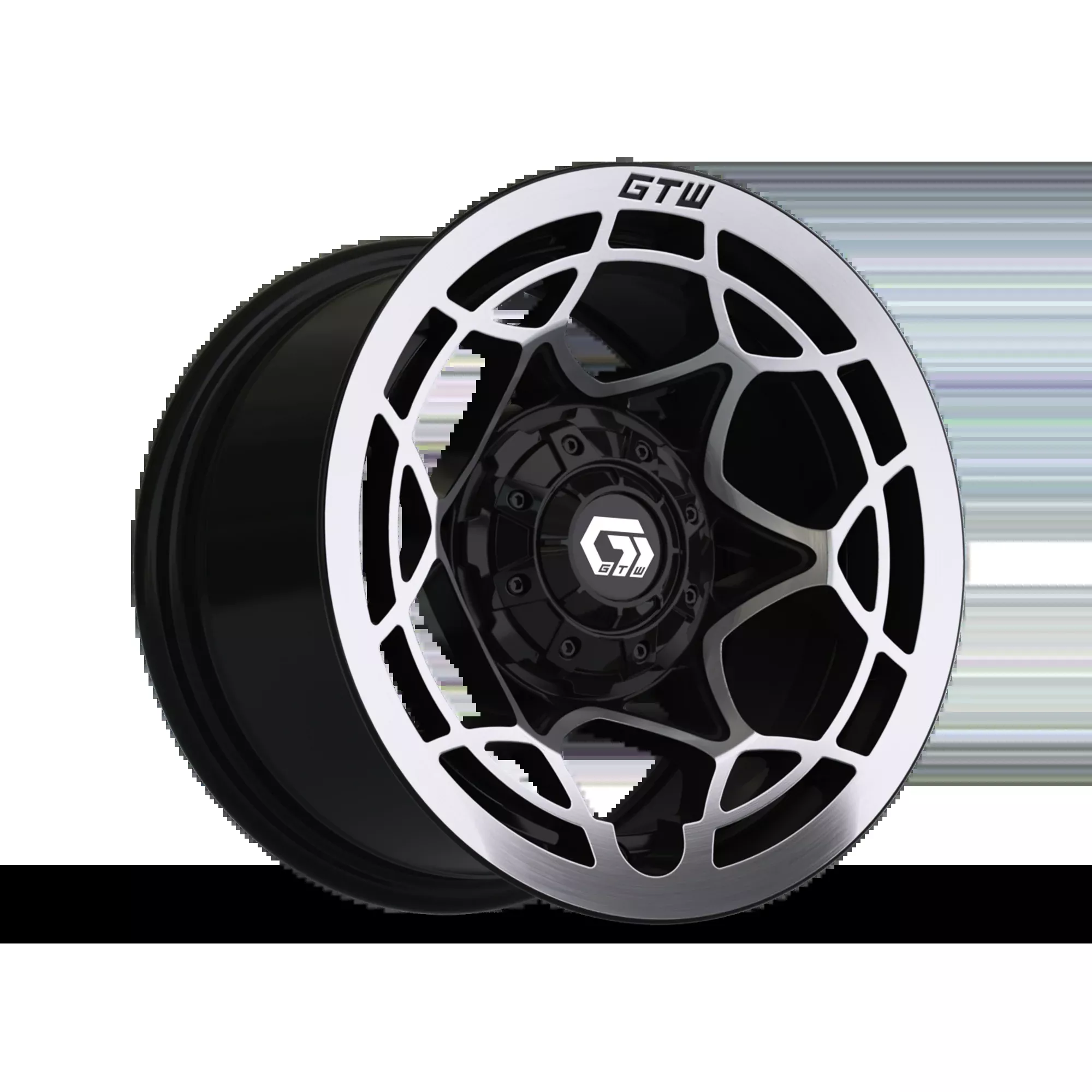 12" GTW Nexus Gloss Black with Silver Face Wheel