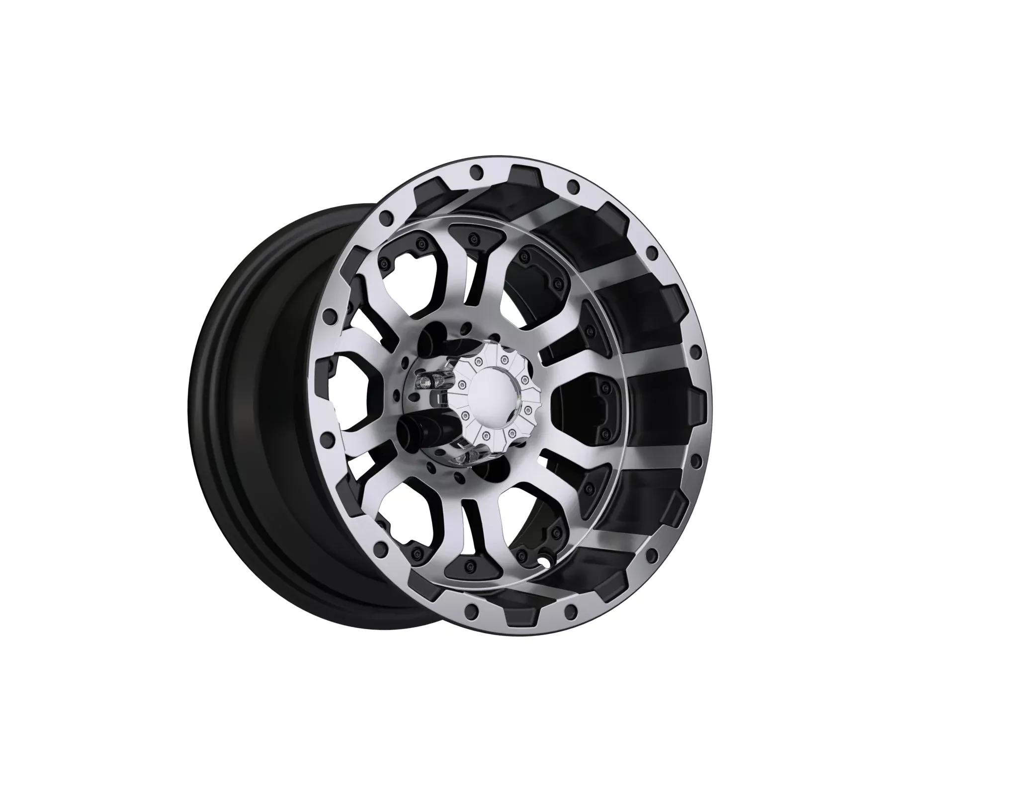 12" GTW Omega Black with Machined Accents Wheel