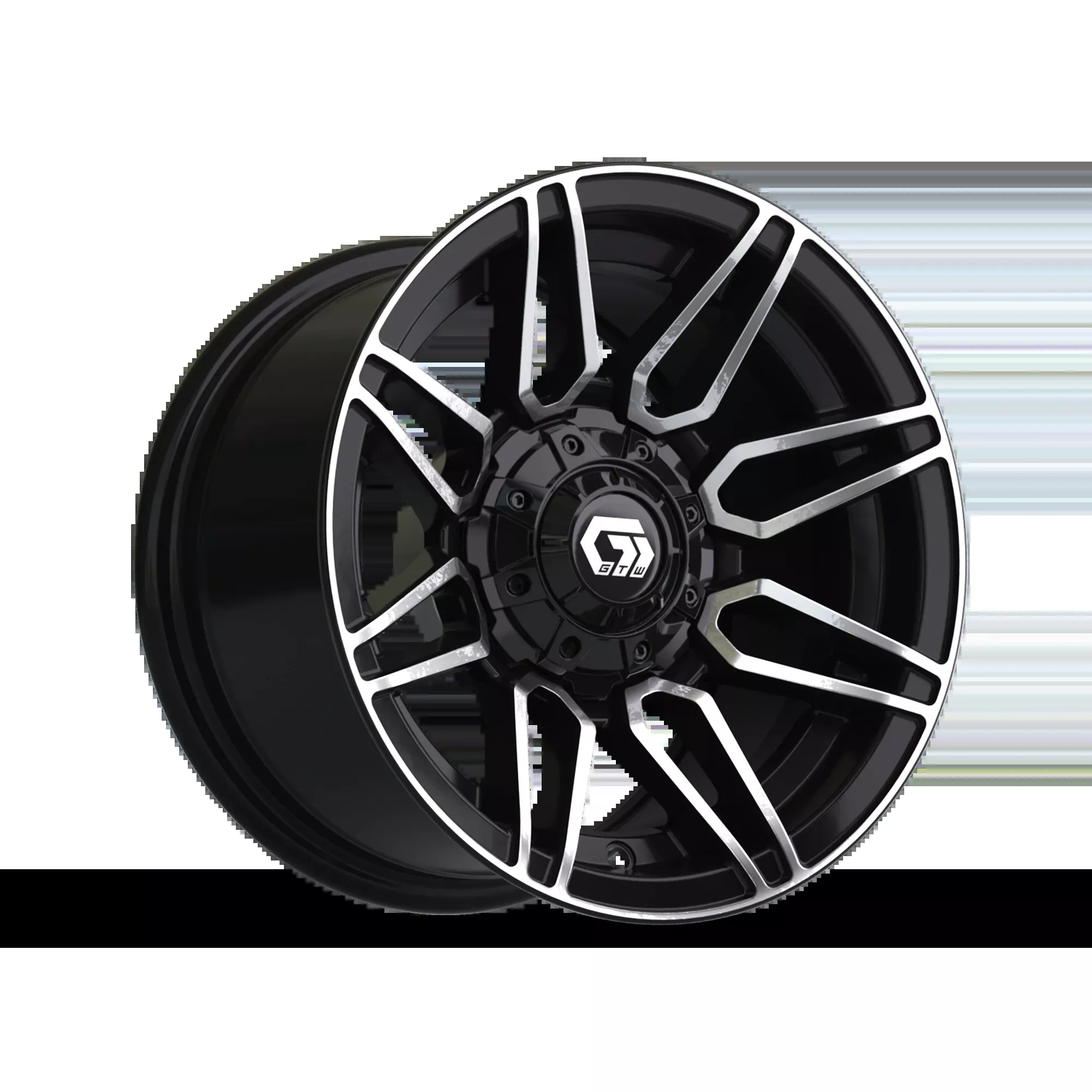 12" GTW Stealth Gloss Black with Machined Accents Wheel