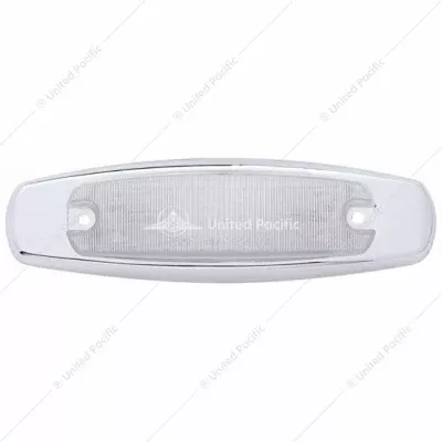 12 LED Rectangular Light (Clearance/Marker) With Chrome Bezel - Red LED/Clear Lens