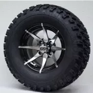 12" MACHINED/BLACK KRAKEN ALUMINUM WHEELS & 23" ALL TERRAIN TIRES (SET OF 4)