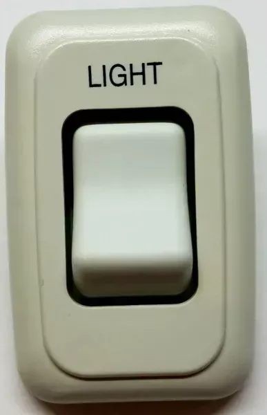12 VDC Single White Contoured Light Switch Assembly AH-ASY-1-1-010