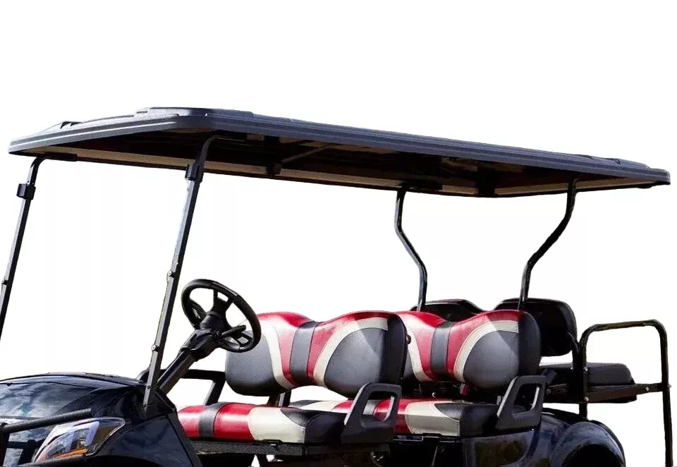 120" Golf Cart Limo Roof Top - Black (6-Passenger)