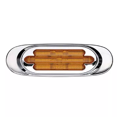 13 LED Chrome Oval Clearance Marker - Amber
