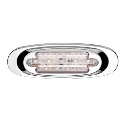 13 LED Chrome Oval Clearance Marker - Red/Clear