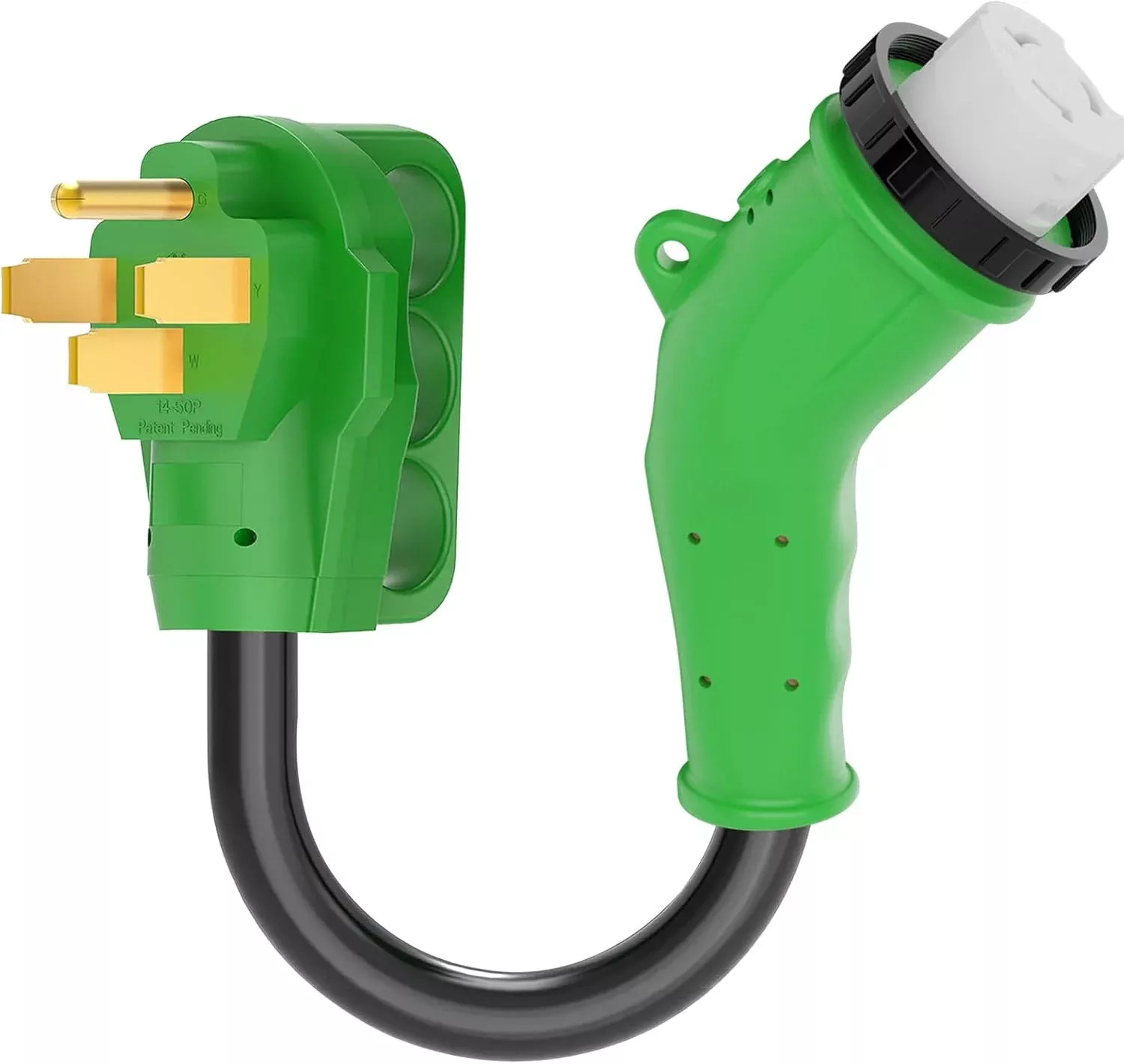 135° 50 Amp to 50 Amp RV Plug Adapter with Locking Connector - 14-50P to SS2-50R