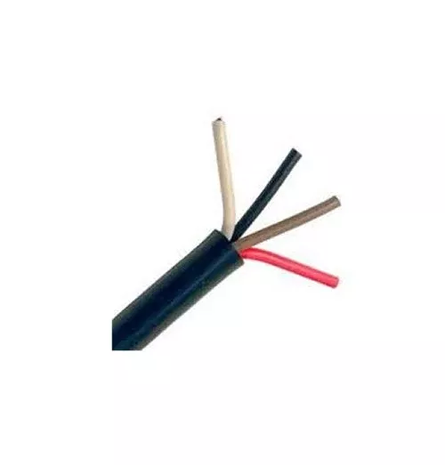 14/4 BLACK JACKET ROUND TRAILER WIRE BK/ RD/ WH/ BR, 17 ft.