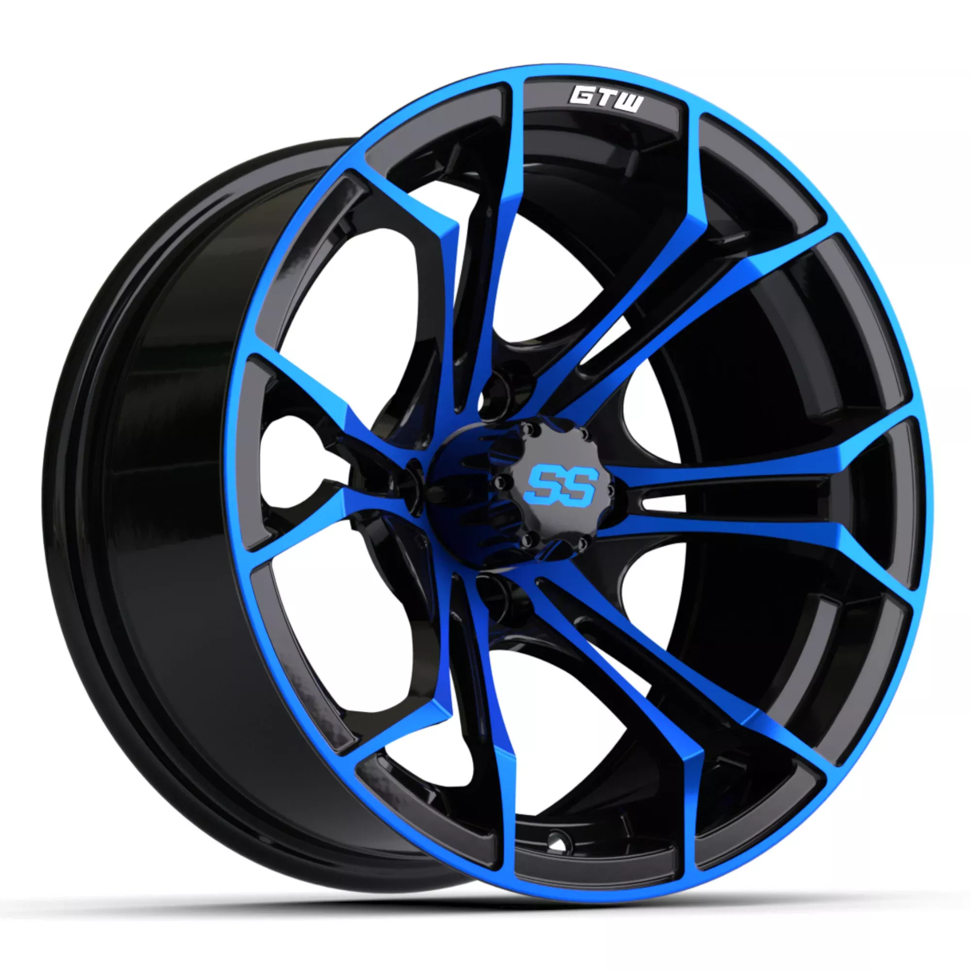 14'' GTW Spyder Black with Blue Accents Wheel