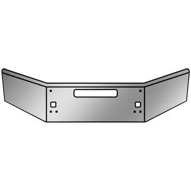 14 " Kenworth T800, T880 Tapered Open End Bumper, W/ Tow & Vent Holes