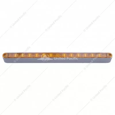 14 LED 12" Turn Signal Light Bar With Bezel - Amber LED/Amber Lens