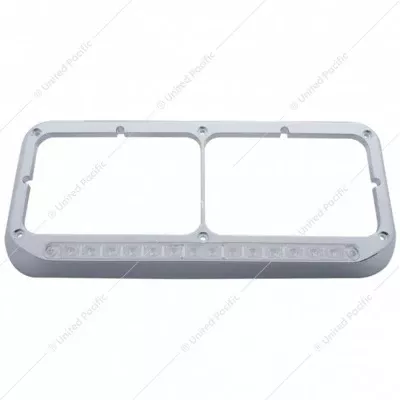 14 LED Chrome Rectangular Dual Headlight Bezel