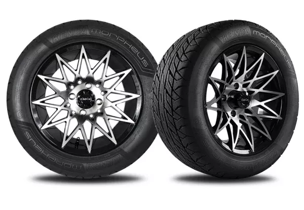 14" Machined Gloss Black Athena Wheel with 215/50R14 Morpheus Tire