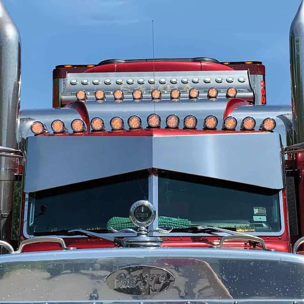 14" Peterbilt High & Low Roof Sun Visor – Bowtie | Paintable Aluminum