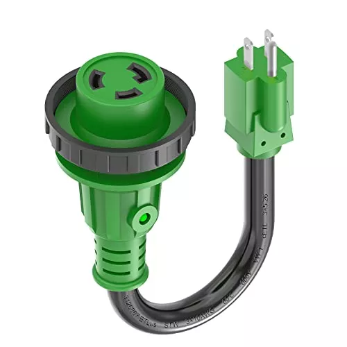 15 Amp to 30 Amp RV Adapter Cord - 5-15P to L5-30R