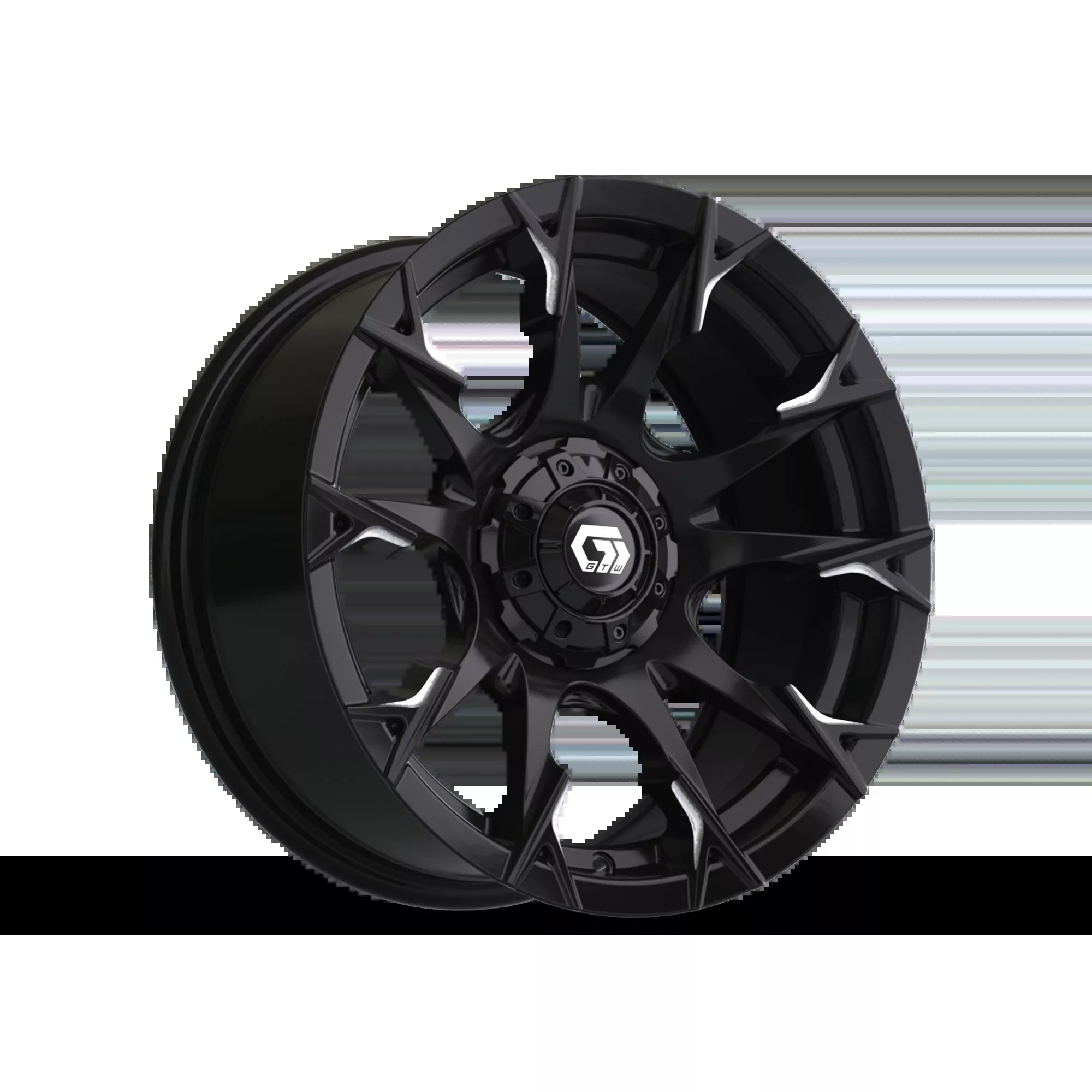 15" GTW Diablo Gloss Black with Machined Accents Wheel