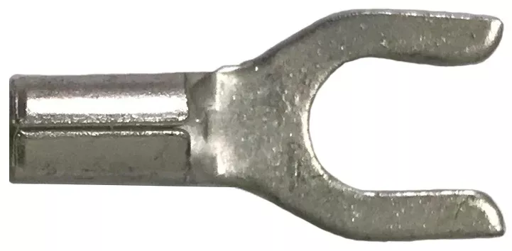 16-14 AWG Non-Insulated Spade Terminals - Tin-Plated Copper - #8 Stud - 100 to 1000 Pack - Made in USA