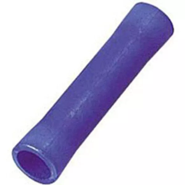 16-14 AWG Vinyl Insulated Butt Connector - Blue - 100 to 1000 Pack - Made in USA