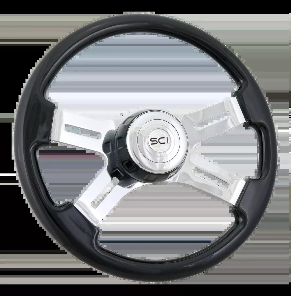 16" Classic Black Steering Wheel With Matching Bezel