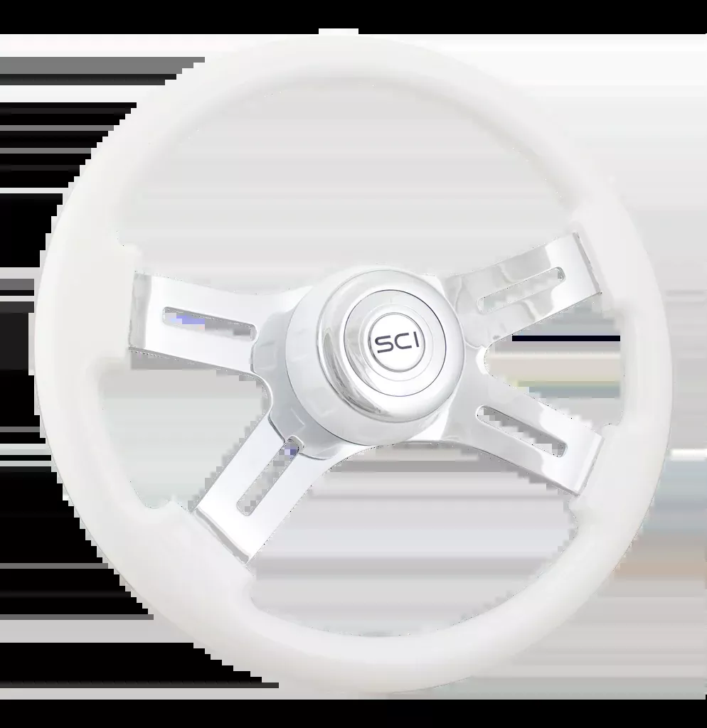 16" Classic White Steering Wheel With Matching Bezel