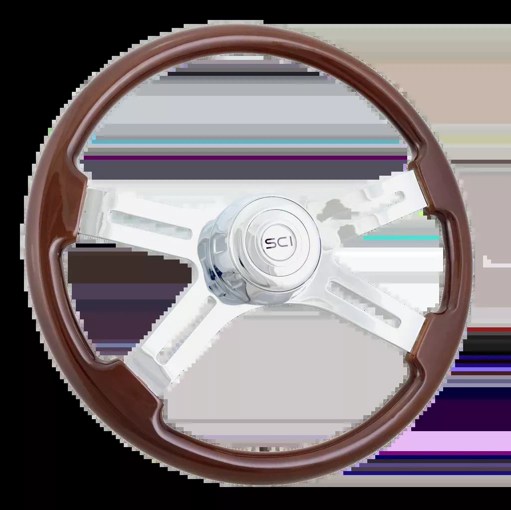 18" Classic Mahogany 4 Spoke Steering Wheel