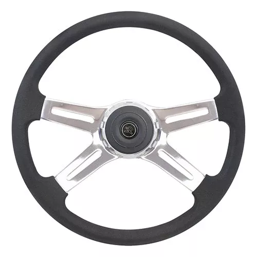 18" Convoy Poly Steering Wheel - Chrome 4-Spoke with Bezel