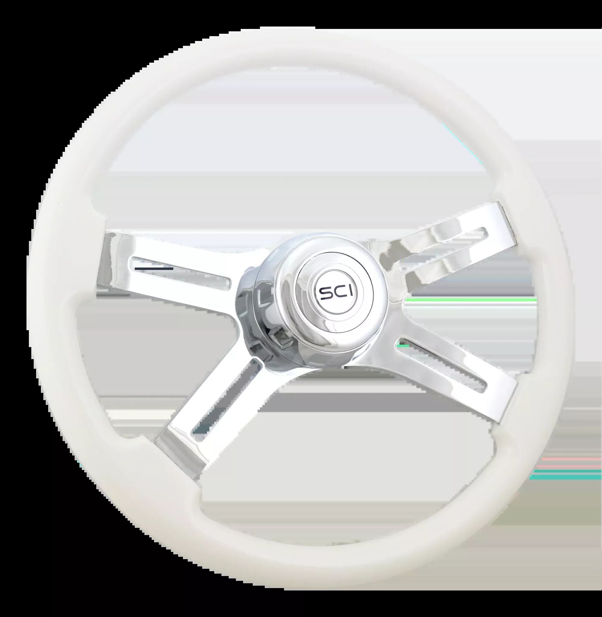 18" White 4 Spoke Steering Wheel