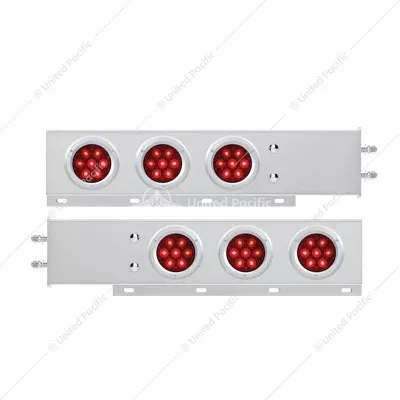 2.5" Bolt Pattern Spring Loaded Rear Bar With 6X Competition Series 7 Red LED 4" Light -Red Lens (Pair)