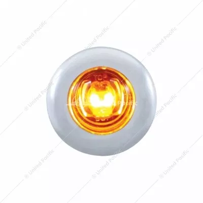 2 LED 3/4" Mini Light with Bezel (Clearance/Marker) - Amber LED/Amber Lens