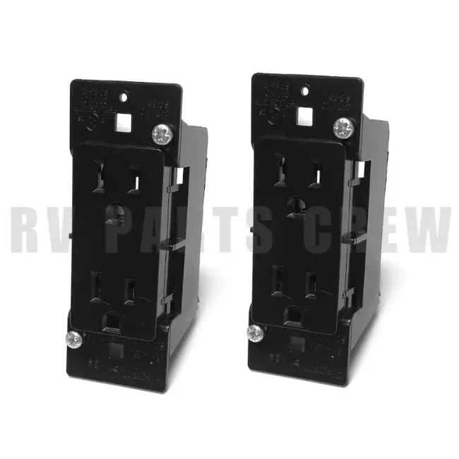 2-Pack Jayco RV 15 AMP Power Outlet Receptacle in Black 0218062