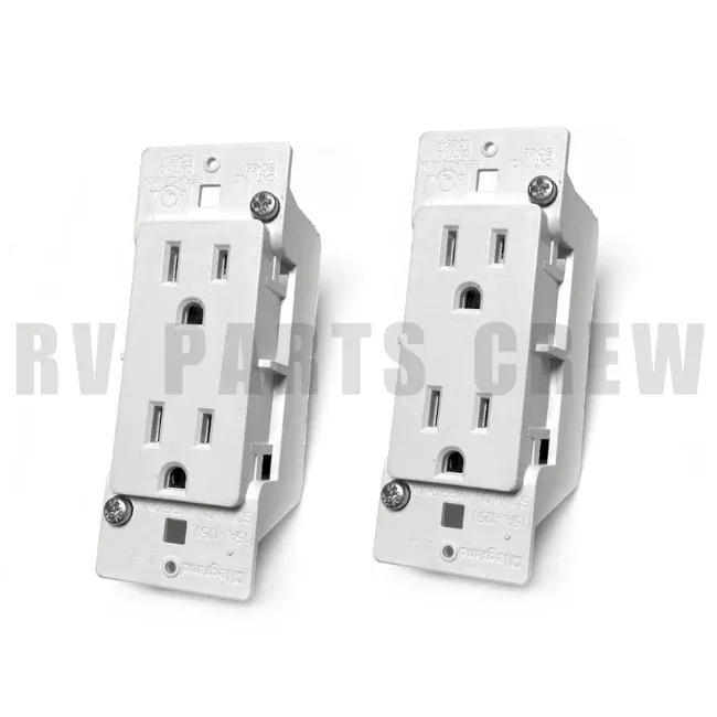 2-Pack Jayco RV 15 AMP Power Outlet Receptacle White 0158549